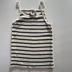Petit Bateau Striped Camisole Tank Top, age 6 years - navy stripes